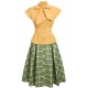 2PCS  Bow Plaid Blouse & Skirt