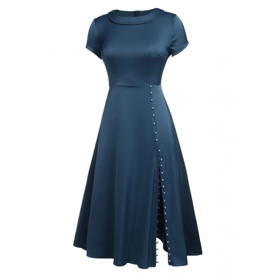 Blue  Pearl Buttons Darlene Dress