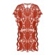 Red  Embroidery Hollow Wrap Cover-up