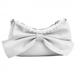  Bowknot Pearl Solid Underarm Bag