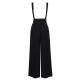 Black  Solid Suspender Pants