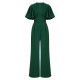 Green  Solid V-Neck Jumpsuit