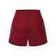 Red  Elastic Waist Solid Shorts