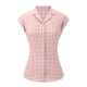 Pink  Gingham Plaid Lapel Shirt