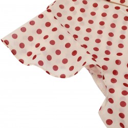  Red Polka Dot Fly Sleeve Blouse