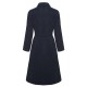 Pre-Sale Dark Blue  Solid Belted Coat