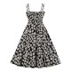 Plus Size Black  Spaghetti Strap Daisy Dress