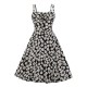 Plus Size Black  Spaghetti Strap Daisy Dress