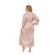 Plus Size  Leopard Wrap Lace-Up Pajama Robe