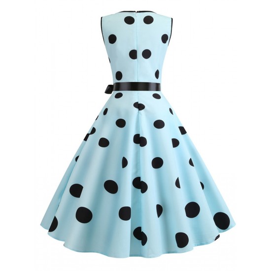  Bow Polka Dot Swing Dress