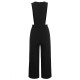 Black  Solid Suspender Pants