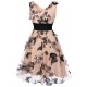 Nude  Lace Butterfly Swing Vintage Dress