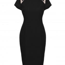 Black  Butterfly Backless Pencil Dress