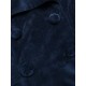 Navy Blue  Velvet Long Coat