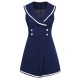 Navy Blue  Sailor Collar Romper