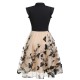 Pre-sale Plus Size Black  Butterfly Patchwork Vintage Dress