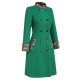 Green  Leopard Patchwork Button Coat