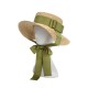  Green Ribbon Raffia Sun Hat