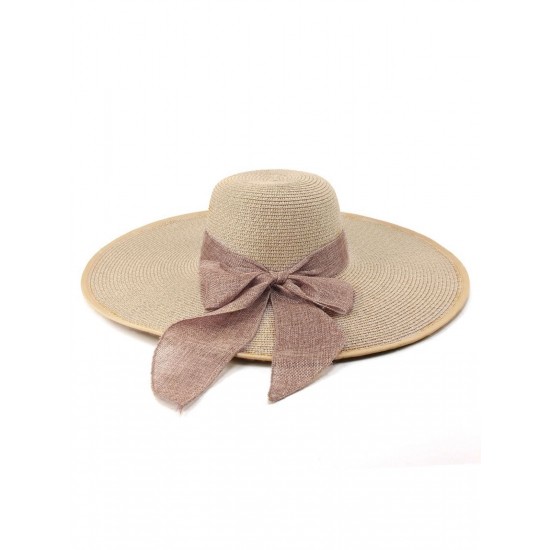 Ribbon Wide Brim Raffia Sun Hat