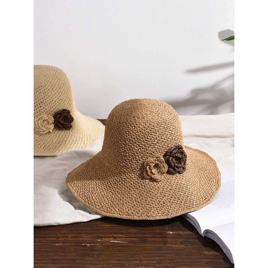  Braided Flowers Straw Hat