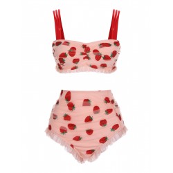  Lace Strawberry Cami Tankini Set