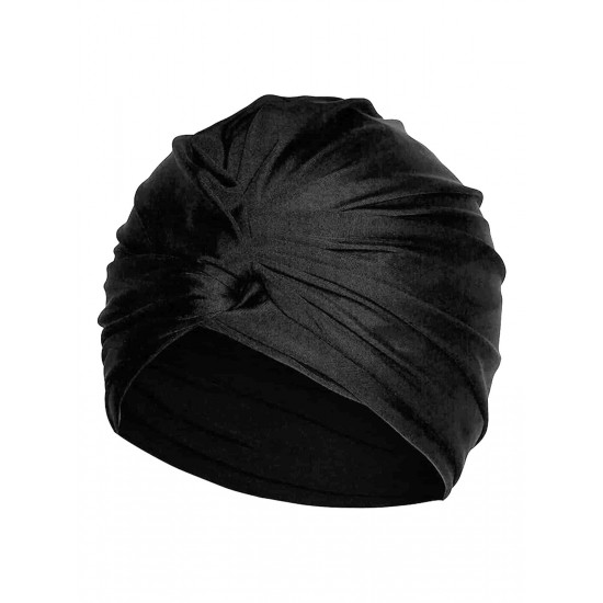  Solid Pleated Wrap Swim Hat