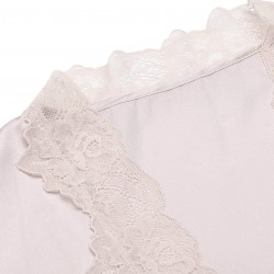 Light Pink  Lace-up Satin Sleepwear